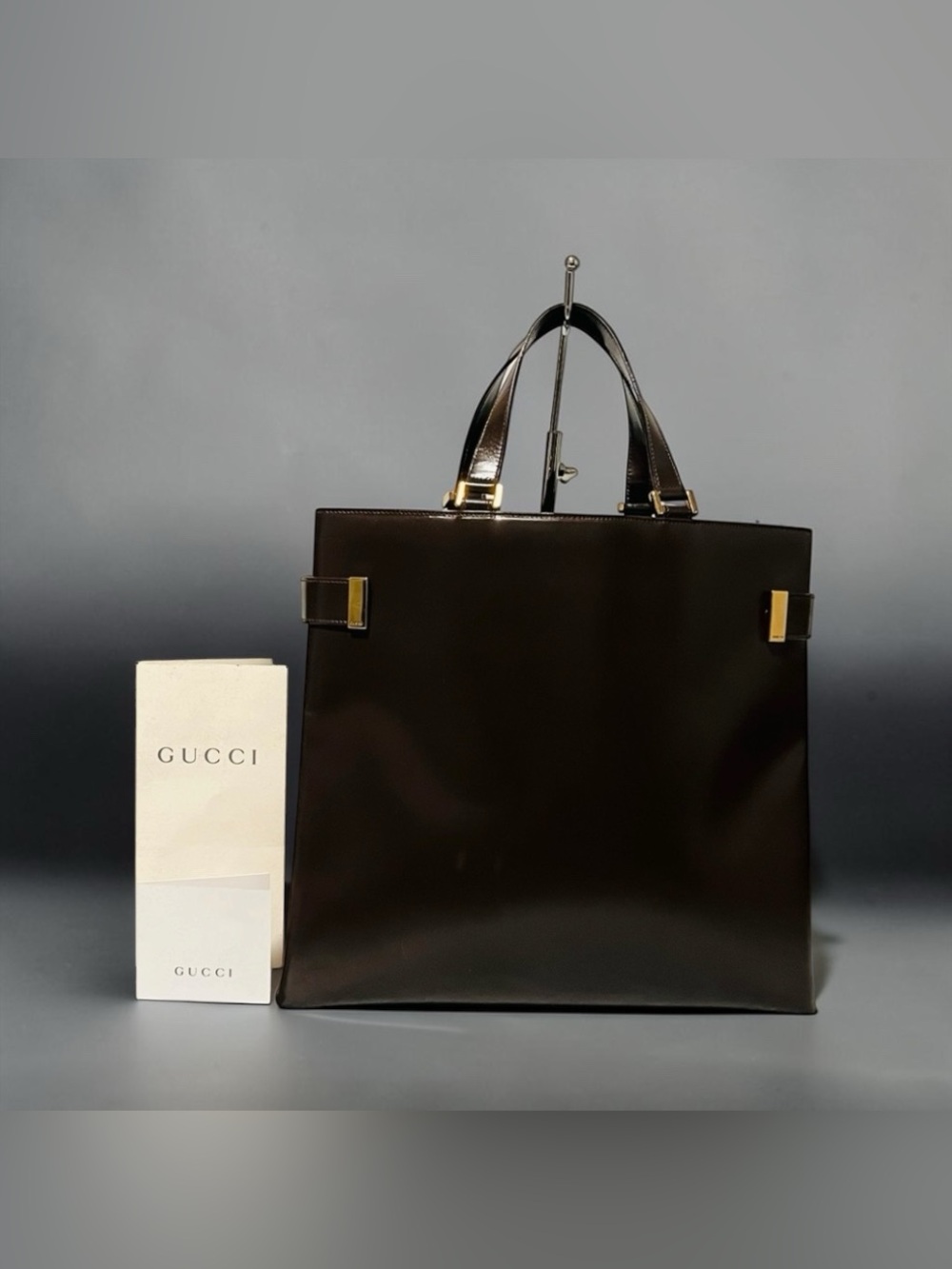 Gucci Tom Ford Leather Chocolate Brown Tote Shoulder Bag - Picture 15 of 15